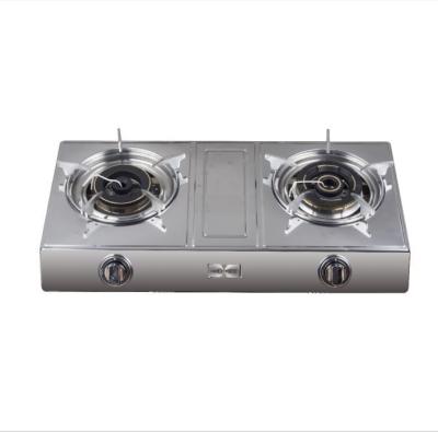 China Hotel Double Burner Aluminum Burner Copper Cover With Flameout Protection Double Gas Cooker for sale