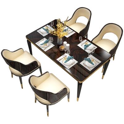 China Modern hot sale factory style luxury dining table sets home furniture and chairs dining table sets for sale