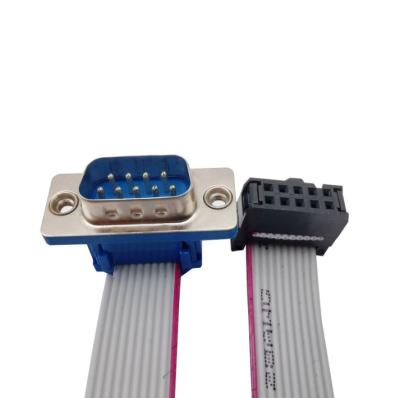 China Electronic DB9 RS232 Male To IDC 10 Pin 2.54MM Ribbon Cable for sale