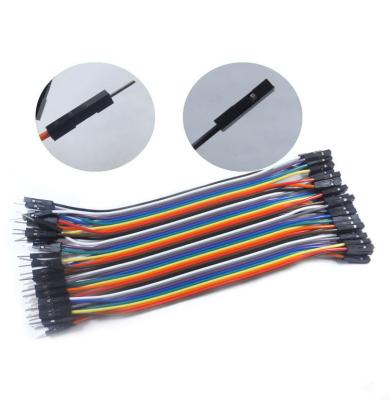 China Electronic Dupont 40 Terminal 2.54mm Female To Male Rainbow Flat Cable Wiring Harness for sale