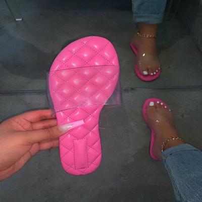 China Jelly Shoes Ladies Flat Beach Breathable Clear Slip On Sandals Women Summer Fashion Vacation Outdoor Slides for sale