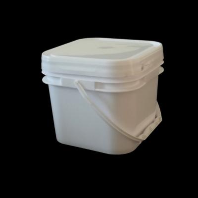 China With Gaskets In Lids Supply 2 Liter Pails Square Plastic Buckets In Food Grade With Lid And Handle for sale