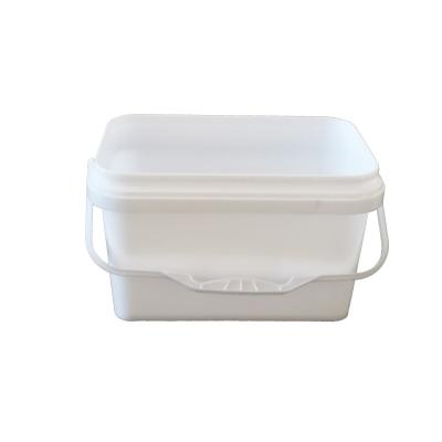 China Wholesale Price 1 Gallon Rectangle Food Grade Plastic Ice Cream Pails Pail Containers With Lid for sale