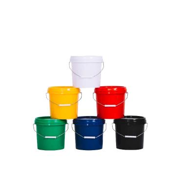 China Hot Sale Industrial Food Grade Free Sample Custom 6 Liter Round Buckets Plastic Buckets for sale