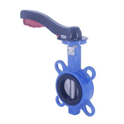 China General Price Manual Ductile Cast Iron Disc Hook Type SS410 Shaft Seal EPDM PTFE Lined 3 Inch Wafer Type DN80 Butterfly Valve for sale