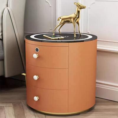 China (Other) Modern Design Adjustable Light Luxury Smart Touch Screen Charging Nightstand for sale