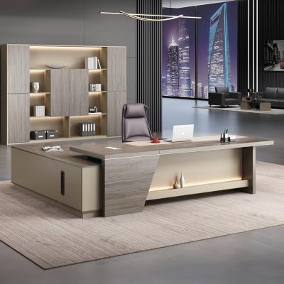 China Modern Light Luxury Solid Wood Simple Office Furniture Expandable Office Work Style Desk for sale