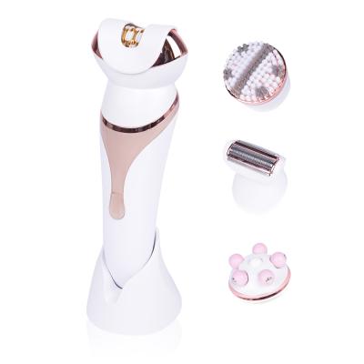 China Household 4 in 1 Mini Electric Painless Women White Hair Trimmer Shaver Epilator S Body Legs Face Armpit Eyebrow Facial Hair Remover OEM for sale