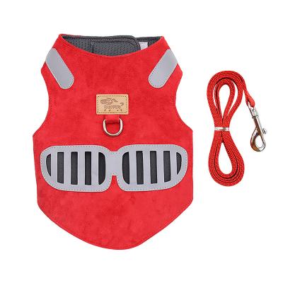 China Cat Strap Dog Vest With Quality Safety Super Soft Reflective Suede Dogs And Cats Pet Chest Strap New for sale