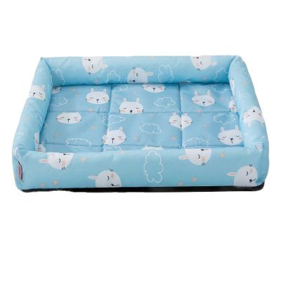 China New Style Breathable Modern Antimicrobial Fabric Cool Quadrate Pet Bed For Sale for sale