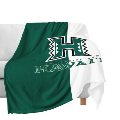 China Autumn Super Soft Big Size Anti-Static Throw Blankets White and Green Fleece Blankets Hawaii Rainbow Warriors Flannel Blanket Bedding for sale