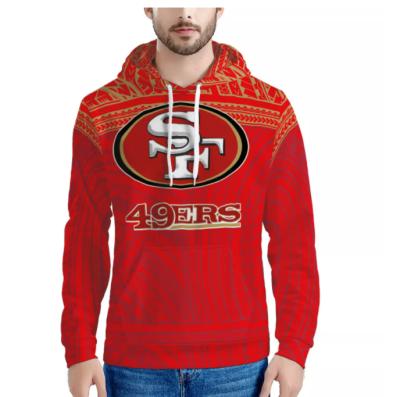 China Anti Wrinkle NFLE American Football Team Polynesian Tribal Red High Quality Hoodies For Men Low Price Retro Style Long Sleeve Sweatshirts for sale