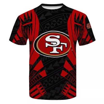 China Polynesian Tribal Printing NFLE Tribal NFLE Design QUICK DRY T-shirt Design For Men Plus Size 5XL Shorts Sleeve Shirt San Francisco Football T-shirt Custom for sale