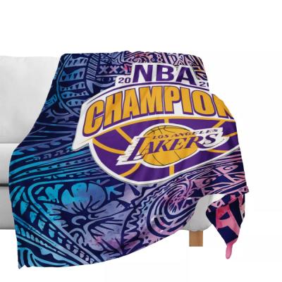 China 100% Polynesian Polynesian Throw Blanket Anti-static Team Quality Polyester Style Sofa Los Angeles Basketball Throw Super Soft Throw Blanket Anti-Static for sale