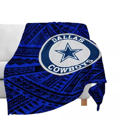 China Lowest Price Anti-Static Polyester Anti-Static Throw Blankets NFLE Dallas Football Team Soft Micro Plush Polynesian Sherpa Flannel Blankets Custom Made for sale