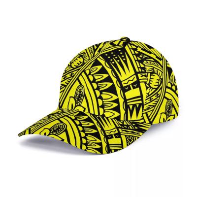 China Yellow Polynesian Tribal Tribal Current Fashion Peaked Hat Design Baseball Cap Sports Hat Printing Sports Hats COMMON COMMON Logo Comfort Fashion Peaked Hat for sale