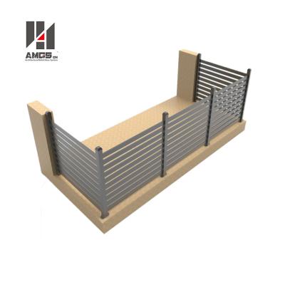 China Easily Assembled Easily Assembled Aluminum Safety Metal Slat , Aluminum Low Wall Fence for sale