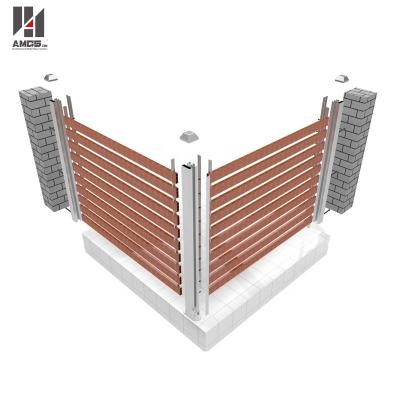 China Easily Assembled Horizontal Powder Coating Dark Gray Aluminum Slat Fence for sale