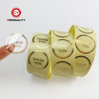 China Waterproof Clear Thank You Gift Adhesive Roll Vinyl Sticker Label for sale