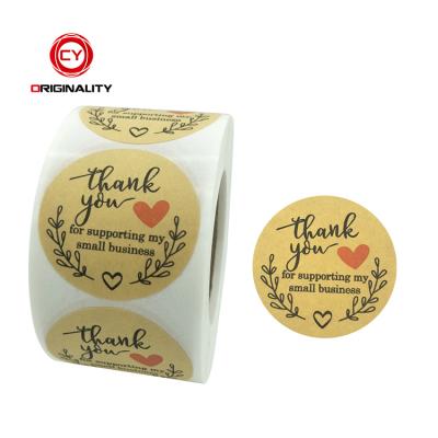 China Waterproof Custom Sticker Paper Roll Thank You Small Business Stickers 2 Inch for sale