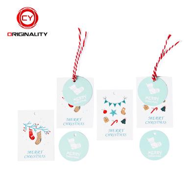 China Factory Price Sustainable Logo Recycled Swing Christmas Gift Custom Paper Hang Tag for sale