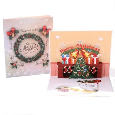 China America Christmas Decoration Decoracion Navidad Customized Printing Diy Love Pop 3d Christmas Cards for sale