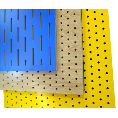 China Fireproof Slot Perforated Wood Sheets Restaurant Acoustic Wood Panels for sale