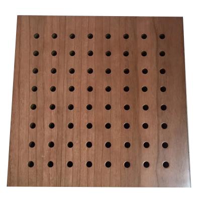 China Fireproof Material Sound Absorbing Music Room Wooden Perforated Acoustic Wall Panel for sale