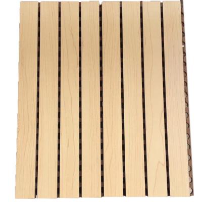 China Melamine Surface Slotted Wooden Grooved Acoustic Panel Sound Absorbing MDF Board for sale