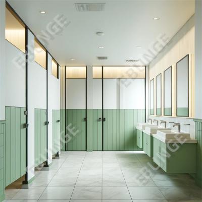 China Scratch Resistant and Easy to Clean 1/2 Inch 1950mm Toilet Partition Wall with Hinged Door for sale