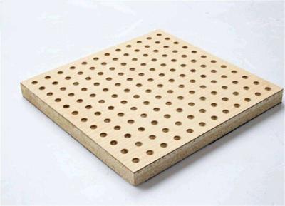 China Theater Perforated Wood Acoustic Panels MDF Melamine Surface Aluminum Keel for sale