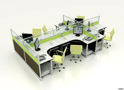 China Contemporary Furniture Modular Partition Cubicle Office Workstation For 6 Seater for sale