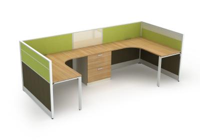 China Commercial Office Furniture Partitions , 42 Mm Thickness 2 Person Office Workstation for sale