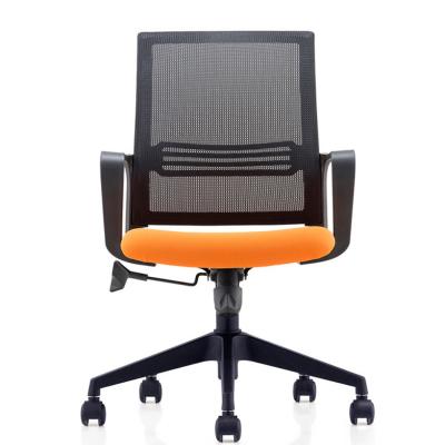 China Modern Staff Black Nylon Mesh Chair , Mid Back Office Furniture Swivel Chairs for sale