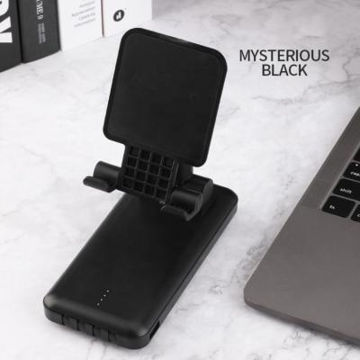 China Stand Power Bank with Portable Phone Stand Charging Powerbank 4 Cable Fast Charging Cell Phone Stand Power Banks 20000mah Stand for sale