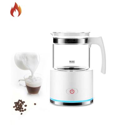 China Sustainable One-Click 2 Safe Silent Safe Modes Glass Baby Chocolate Coffee Automatic Milk Foam Frother for sale