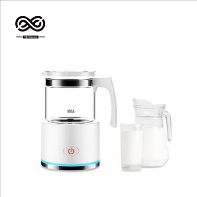 China Wholesale Customized Sustainable Automatic Electric Electric Classic Milk Frother Glass Bottle Milk Frother Stainless Steel Battery With Cold-Hot for sale