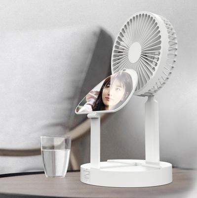 China With Usb Build Mirror Mini Fan With Battery Operated Electric Cooling Fan Personal Table Handheld Rechargeable Fordable Wholesale Cosmetic Small Fan for sale