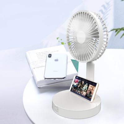 China With Build Cosmetic Mirror Mini Fan With Double Bladed Turbo Fan Desktop Hot Touch Touch Buttons Portable Small Fan for sale