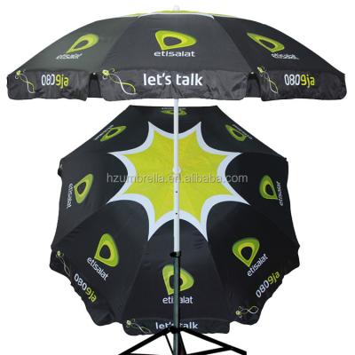 China 180cm contemporary etisalat print beach umbrella, etisalat parasol for sale