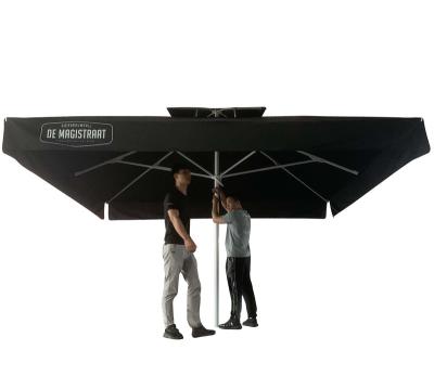 China Traditional Aluminum Frame Big Size Square 4x4m Outdoor Promotional Garden Umbrella for sale