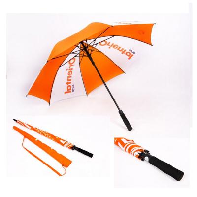 China Polyester 30 Inch Bright Colorful Golf Umbrella, Foam Handle Orange And White Golf Umbrella for sale