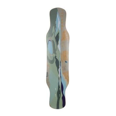 China 8 Layers Canadian Maple Longboard Adult Four Wheel Skateboard Accessory Deck Crafted Shiny Skateboard Deck for sale