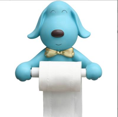 China Creative Light Luxury Cute Toilet Box Tissue Dog Pea Fashion Cartoon Roll Face No Hole Towel Holder for sale