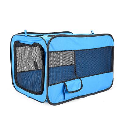 China Hot Selling Fashion Solid Color Oxford High Quality Folding Portable Cloth Dog Crates for sale