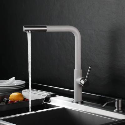 China Hot Cold Modern Factory Sales Stainless Steel Hot Water With Flexible Hose For Kitchen Faucet Sink In Black Color Mixer for sale