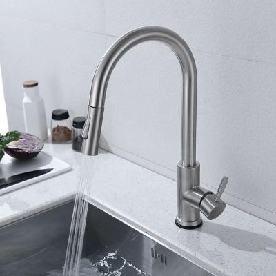 China Commercial Touchless Sense Faucets Motion Sensor Pull Out Kitchen Faucets Stainless Steel Kitchen Mixer Tap for sale