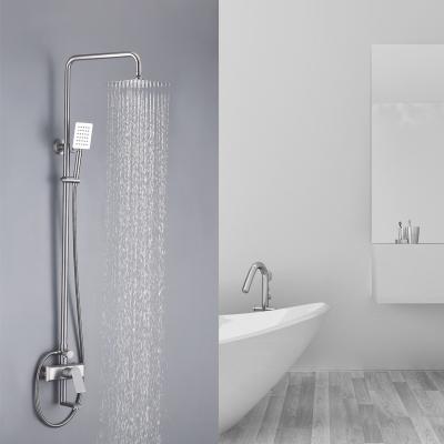 China With Slide Bar Rainfall Shower Stainless Steel Faucet Bathroom Home Sanitary Ware for sale