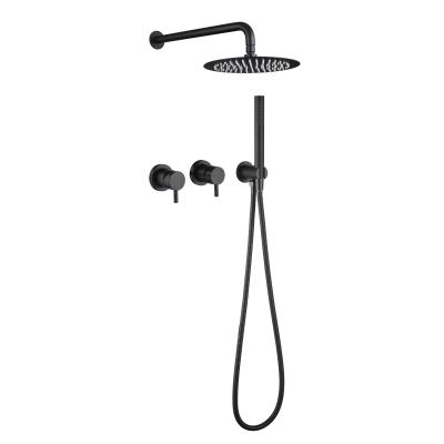 China With Sliding Bar New Design Customized Black Stainless Steel Long Neck Single Lever Tub Faucet Shower Set for sale