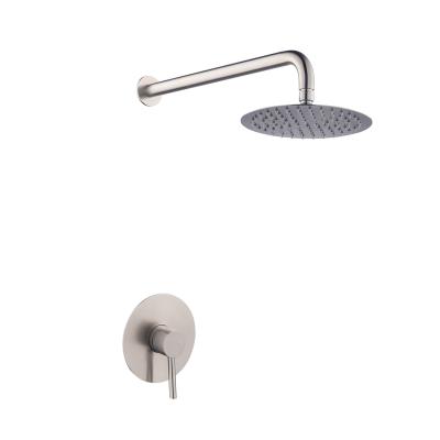 China In-wall rainfall cupc 304 stainless steel stainless steel minus sliding bar bath shower set mixer hot and cold two function in bathroom faucet for sale